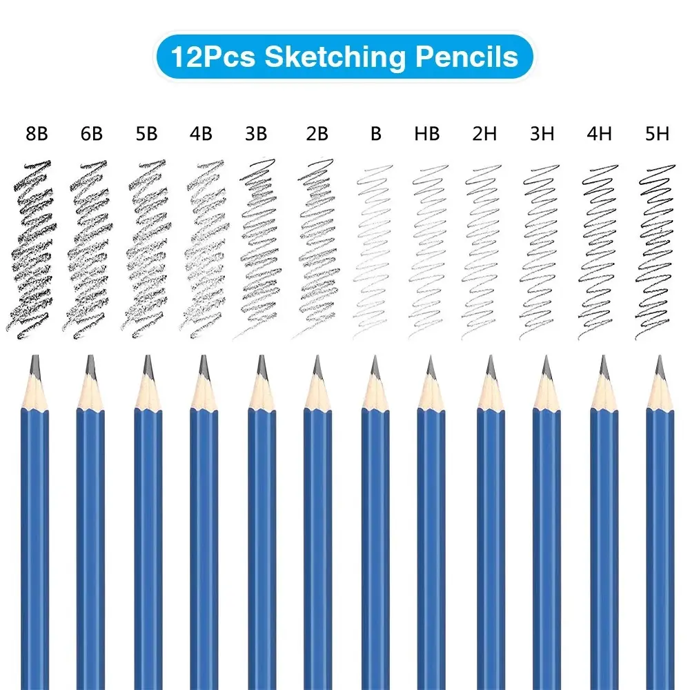 Jogo de lápis profissional bview art, kit de lápis de esboço artístico, 32 peças
