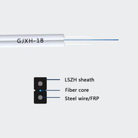 Câble de dérivation FTTH intérieur/extérieur à 2 brins G657A 1550nm Câbles de communication à fibre optique pour réseau FRP KFRP Fil d'acier utilisé