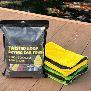 60x90cm Premium Twisted Loop Microfiber <b>Drying</b> <b>Towel</b> Car Detailing Large <b>Drying</b> <b>Towel</b> for Car Cleaning - Product Image 1