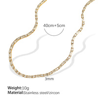 Ensemble de bijoux haut de gamme personnalisable, collier et bracelet en acier inoxydable incrusté de zircon, vente en gros