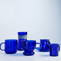 Tasse en verre coloré de 200 ml avec plateau, résistante au froid et à la chaleur, pour l'été, ensemble de verres à thé et café pour la maison et le bar, idéale pour les boissons chaudes