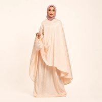 Ensemble de prière Mukena crème personnalisé pour femmes, OEM ODM, vente en gros, vêtements islamiques modestes