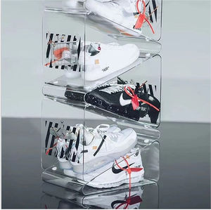 China <strong>Supplier</strong> Free Design Clear Acrylic Shoe Retail Store <strong>Display</strong> Stand <strong>Case</strong> Sneaker Storage Rack for Sale - Product Image 2