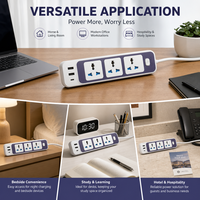 Multiprise universelle 3 voies avec double port USB Type C et interrupteur principal, idéale pour appartement, directement de l'usine OEM