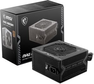 Alimentation électrique MSI MAG A650BN non modulaire compacte <span class=keywords><strong>650W</strong></span>, <span class=keywords><strong>80</strong></span>+ <span class=keywords><strong>Bronze</strong></span>, ventilateur silencieux, conception PFC active, en stock - Product Image 1