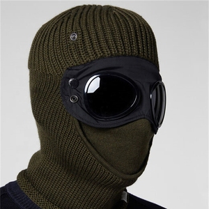 Mũ len giữ ấm chống gió dành cho nam, mũ trùm đầu dày dặn có lớp lót, mũ balaclava có kính - Product Image 2