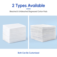 Boîte de tampons médicaux jetables en coton 4x4cm 7.5x7.5cm 8x10cm, tampons médicaux pour le nettoyage et la désinfection de la peau