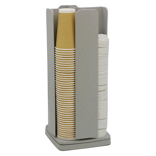 Grey Modern Sustainable Coffee Paper Cup Dispenser Lid Holder Countertop Cup Organizer Rotating Cup Holder Buffet Bar