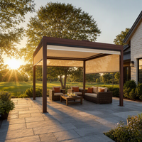 Pergola en aluminium sur mesure Sweet Home, motorisée, manuelle, imperméable, résistante au vent, installation facile pour jardin, cour, terrasse