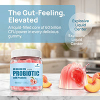 Complément Probiotique Liquide Personnalisé Solilan - Gommes Probiotiques Remplies de Liquide pour la Santé Digestive, Soutien Immunitaire et Digestif Végétalien pour Femmes