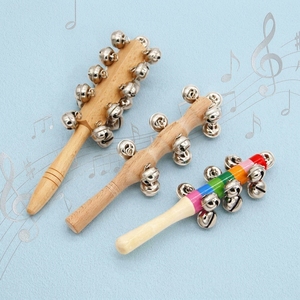 Clochette à cordes en bois pour enfants, instrument de musique portable avec clochettes et manche en bois pour fêtes et jeux musicaux - Product Image 1