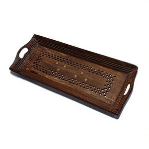 Handmade Elegant Deluxe Wooden Serving <b>Tray</b> with Handle Polished Mango Wood Custom <b>Tea</b> & Coffee Decorative <b>Trays</b> Eco-Friendly - Product Image 2