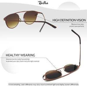 ファッションスチームパンクサングラス ラウンドヴィンテージサングラス ダブルクリップブランドデザインサングラス - Product Image 4