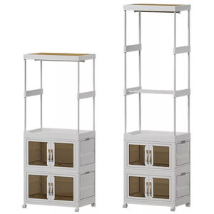 Mobile Garderobe Boden Kleider ständer Tragbarer Schrank mit Rädern Kleidung Organizer für die Aufbewahrung zu Hause - Product Image 3