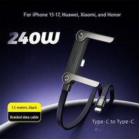 Nouveau câble de charge rapide Type-C 2-en-1 tendance de 1,5 m (240 W) avec support de téléphone 90° °   Coude 360 °   Rotation multi-angle pour iPhone