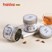 Boîtes en étain noires de petite taille de qualité alimentaire Tianhui, idéales pour le stockage du thé aux fleurs et des herbes sèches