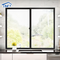 Fenêtre coulissante horizontale moderne en aluminium, design antivol, double vitrage trempé, insonorisée, NFRC AS2047, pour extérieur, salon