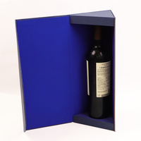 Embalaje de cajas de vino de una sola copa de regalo triangular único magnético con tapa abatible personalizada