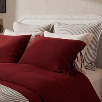 Ensembles de couette teints en lin français ensemble de literie en lin avec broderie personnalisée avec taie d'oreiller 100% tissu de lin nouveau luxe pour la qualité de l'hôtel