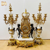 Ensemble de 3 pièces, vente directe d'usine, cuivre pur, décoration de la maison, style antique, vintage, marbre, métal, laiton, bureau, horloges de table