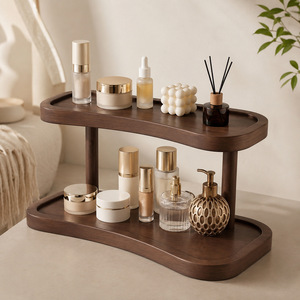 Cosmetic <b>storage</b> rack, desktop perfume and lipstick <b>storage</b> box, solid wood entryway <b>dressing</b> <b>table</b>, skincare and jewelry - Product Image 1