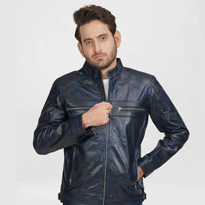 Veste en cuir pour homme 100% en peau de mouton Nouveau design Col montant Vestes professionnelles pour homme, Veste pour homme - Product Image 4