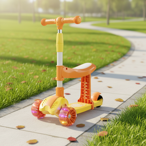 Patinete Infantil con Música, Plegable, con Pantalla Digital, 3 Ruedas, para Niños de 3 a 6 Años, para Exteriores, con Asiento y Función de Deslizamiento - Product Image 4