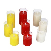 Vente en gros de bougeoirs en verre gris 3x4 3x5 3x6 décoratifs multicolores, hauts et fins, bougeoirs à pilier blancs à LED