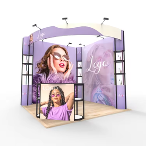 Présentoir portable en aluminium Vitrines acryliques Armoire de rangement rétroéclairée Tour Twister Stand pliable Design d'exposition - Product Image 5