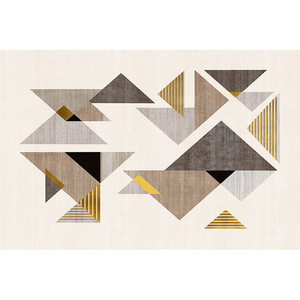 Alfombra de Pintura Abstracta, Rectangular, con Patrón Geométrico, de Fibra de Poliéster Resistente a las Manchas, para el Hogar - Product Image 2