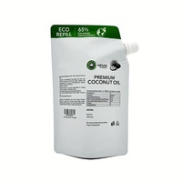 Barrière en feuille d'aluminium étanche imprimée au design personnalisé 400ml 500ml Pochette de recharge pour huile de pâte de soja et de noix de coco