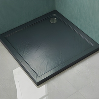 Bac de douche carré moderne en acrylique noir personnalisable - Sortie d'usine