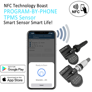 Датчик давления в шинах NFC TPMS, запрограммированный через приложение для телефона, датчик давления в шинах 98% покрытия автомобиля 315 мГц 433 мГц 2 в 1, автоматический Универсальный TPMS