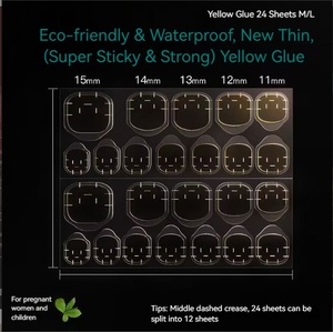 50 autocollants rectangulaires souples double face en gelée de 0,3 mm pour ongles à presser - Product Image 4