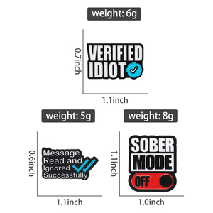 Sober Chế Độ Off Xác Minh Idiot Men Pins Hài Hước Satirical Trâm Cài Ve Áo Ba Lô Huy Hiệu Vui Báo Giá Đồ Trang Sức Quà Tặng Cho Bạn Bè - Product Image 6
