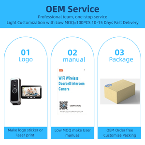 Sonnette vidéo sans fil étanche IP65 5000mAh, détection de mouvement, moniteur de sécurité domestique avec écran LCD de 4 pouces - Product Image 4