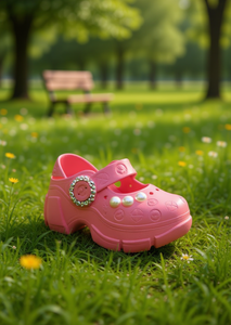 Zoccoli con perle stile Mary Jane, scarpe estive per donne e ragazze, taglia 19, tomaia in plastica morbida e leggera, intersuola in EVA - Product Image 2