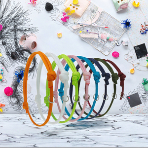 도매 패션 클래식 심플 솔리드 폴리에스터 16가지 색상 부드러운 조절 가능한 ID 강아지 목줄 소형견 사이즈 - Product Image 3