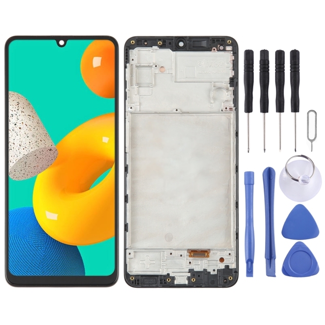 For Samsung Galaxy M32 SM-M325 OLED LCD Screen Digitizer Full Assembly with Frame Replacement Screen