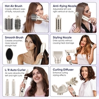 Styler capillaire multifonction 8 en 1 Bldc, boucleur, lisseur, brosse à air chaud, sèche-cheveux
