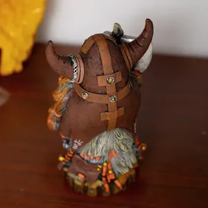 Figuras de Poliresina, Estatua de Guerrero <span class=keywords><strong>Vikingo</strong></span> Nórdico, Gnomo de Jardín, Muñeco Enano, Adornos de Elfos, Decoración para Exteriores - Product Image 3