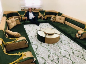 Majlis Majlis ชุดโซฟาตั้งพื้นรูปตัว L,ดีไซน์ Majlis แบบอาหรับสามารถปรับแต่งได้ - Product Image 3