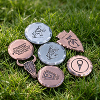 Nouveaux marqueurs de balle de golf en cuivre forgés à la main, forme personnalisée, bords martelés, collection 2026