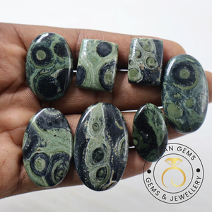 Premium Quality Natural Green Black Kambaba Jasper Oval Cut Cabochons Loose <b>Beads</b> Gemstone DIY Jewelry Making and Wholesale - Product Image 1
