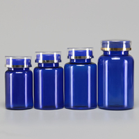 Bouteilles en plastique PET transparent bleu pour pilules et comprimés, 80 ml, 120 ml, 150 ml, 200 ml, directement de l'usine