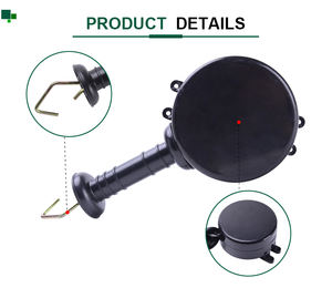 Poignée de <span class=keywords><strong>portail</strong></span> de clôture électrique noire, résistante aux UV, grande housse de protection, utilisation sécurisée, ruban extensible, adapté pour la ferme en plein air - Product Image 6