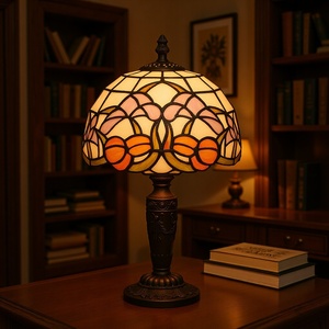 โอฮายดี ทิฟฟานี่โคมไฟตั้งโต๊ะ LED ห้องนอนสไตล์อเมริกันสร้างสรรค์เมดิเตอร์เรเนียนน่ารักไฟกลางคืนป้องกันดวงตา ABS โคมไฟตั้งโต๊ะ 20 ซม. - Product Image 4