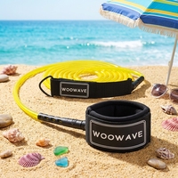 WOOWAVE Laisse de surf en TPU pour planche de surf, cordon de cheville/cheville doublement pivotant anti-emmêlement, laisse de sécurité pour la planche à pagaie, accessoires de surf