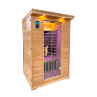 Sauna sec en bois de pruche canadienne pour 2 personnes, infrarouge à spectre complet, pour intérieur