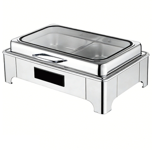 Set di Chafing Dish in Acciaio Inox per Ristoranti e Hotel, <span class=keywords><strong>Scaldavivande</strong></span> <span class=keywords><strong>Elettrico</strong></span> Moderno, Set Buffet di Lusso - Product Image 4